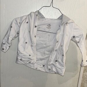 aden + anais White Baby Hoodie with Star Design